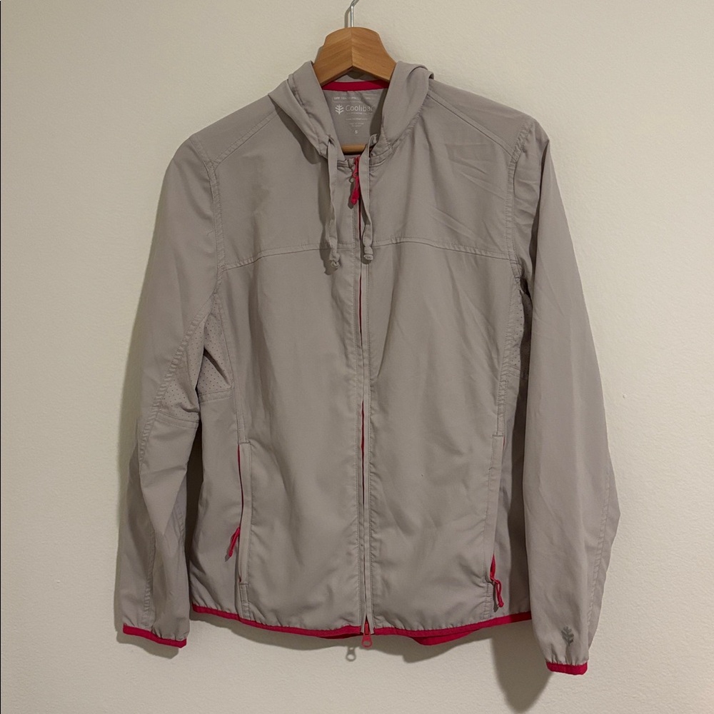 Coolibar UV Protection UPF 50+ Sun Protection Gray Hoodie Jacket Size Small